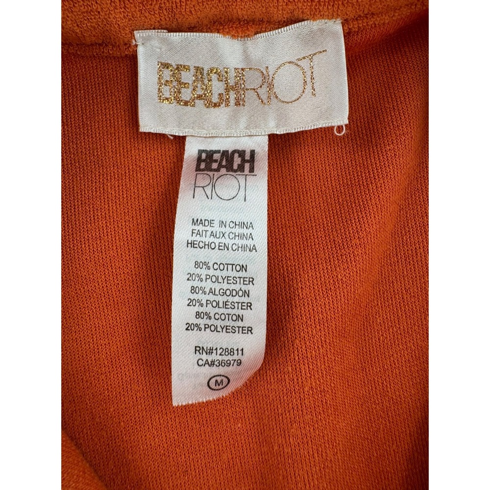 Beach Riot Gia - Terry Cloth Snap Front Belted Romper - Orange - M - Women - Picture 3 of 9